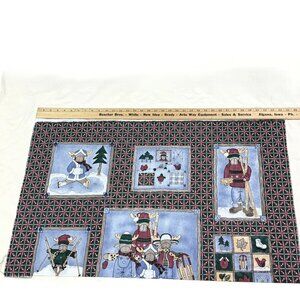 Vintage Northcott Moose on the Loose Fabric Panel 36x44 Winter Christmas Cotton